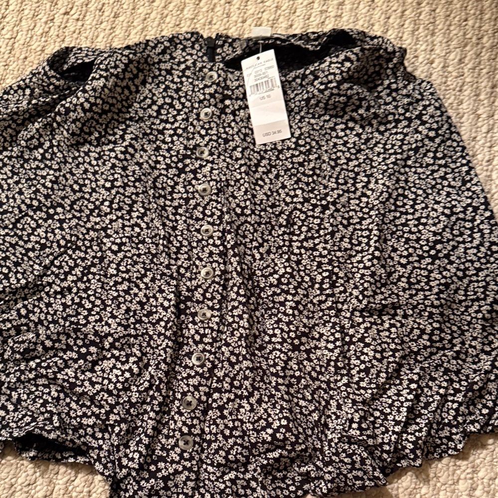 Floral Black and White Women's Skirt
